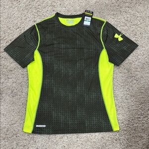 Under Armour Black and Neon Yellow Short Sleeve Tee